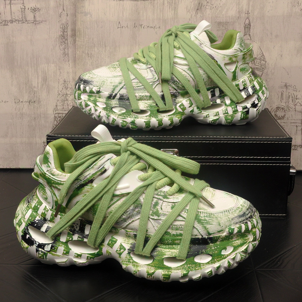 厚底增高男鞋2025秋季新款小众设计涂鸦老爹鞋潮流痞帅运动休闲鞋