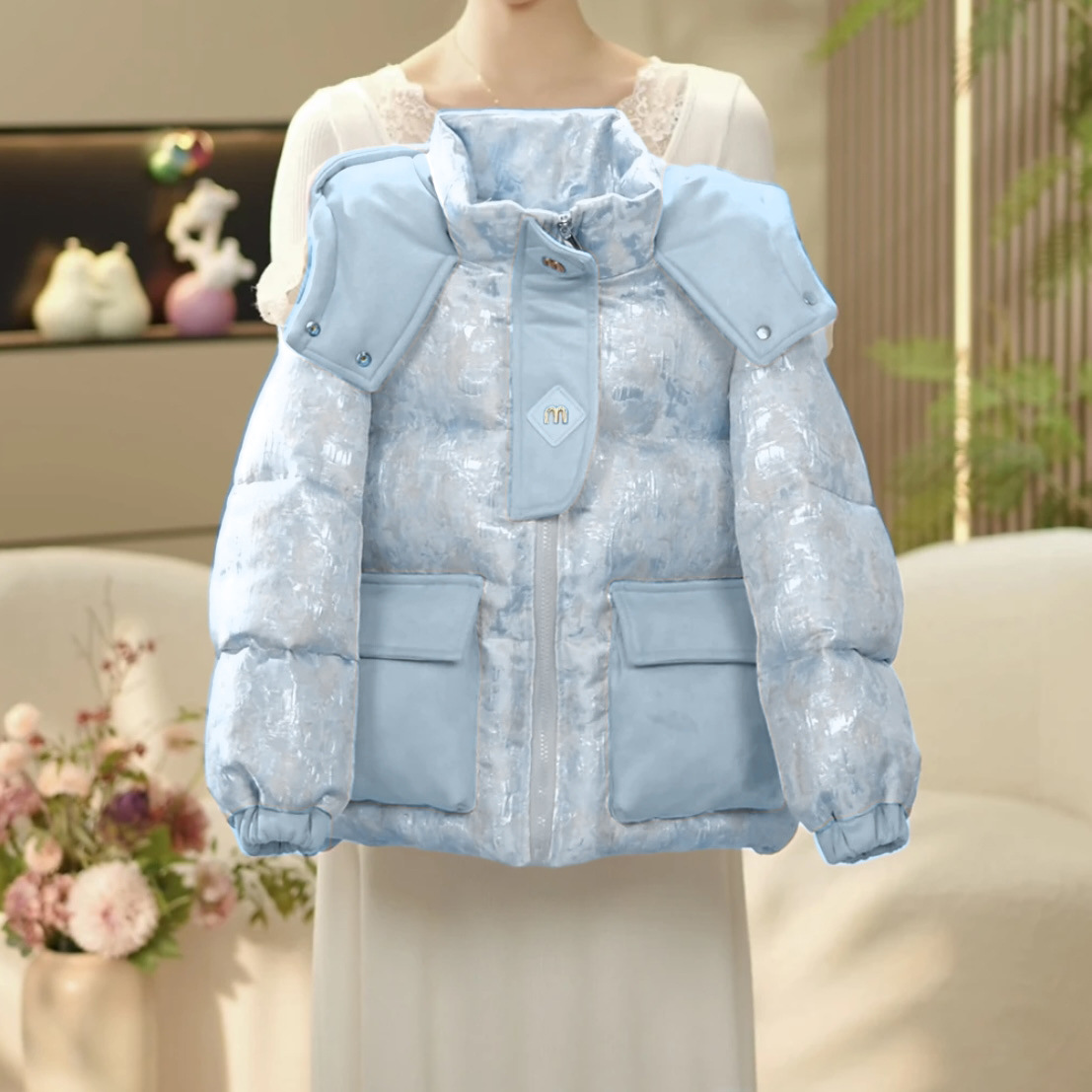 2025童装冬季新款女童加绒棉服加厚保暖中大童外套韩版棉衣棉袄