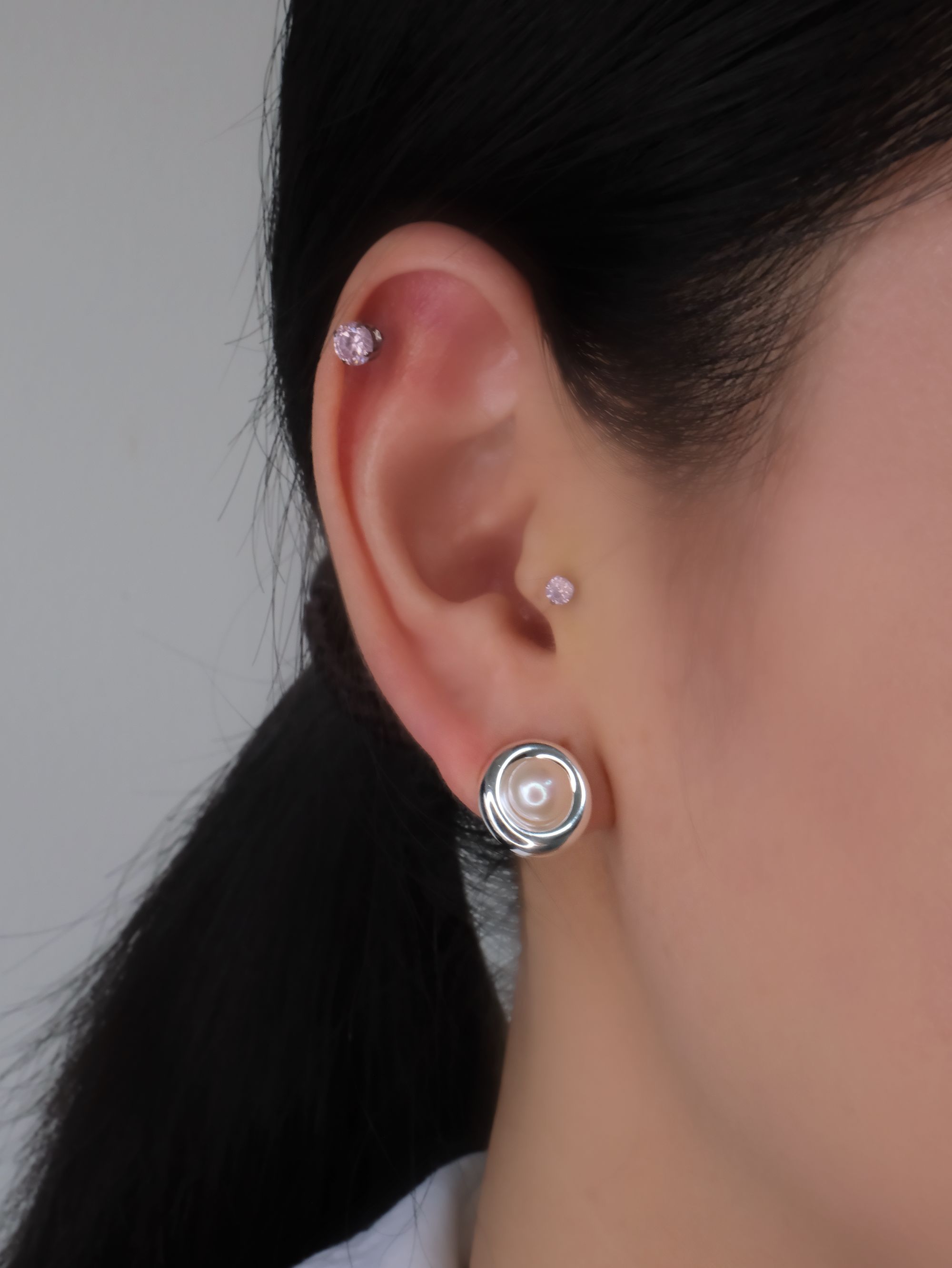 925银仿珍珠耳饰 通体925银饰耳饰简约耳环珍珠耳钉百搭精致