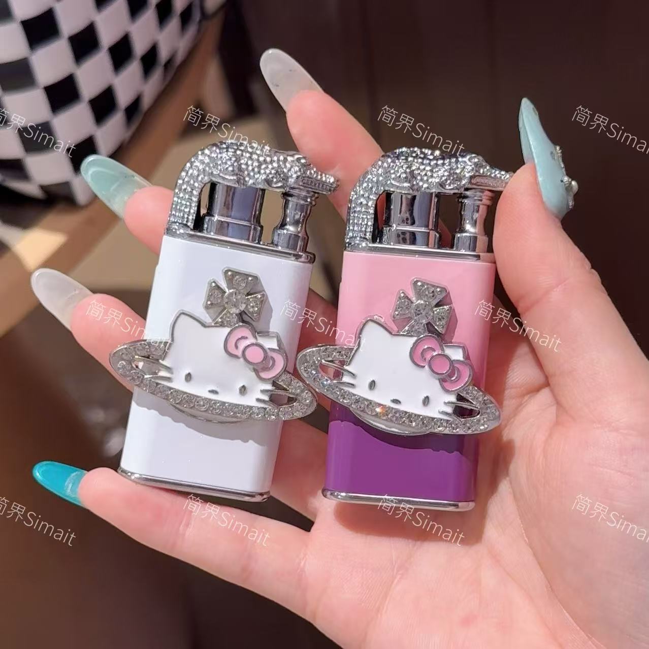 可爱凯蒂猫精致轻奢蝴蝶双火焰打火机创意网红送女生礼物闺蜜粉色
