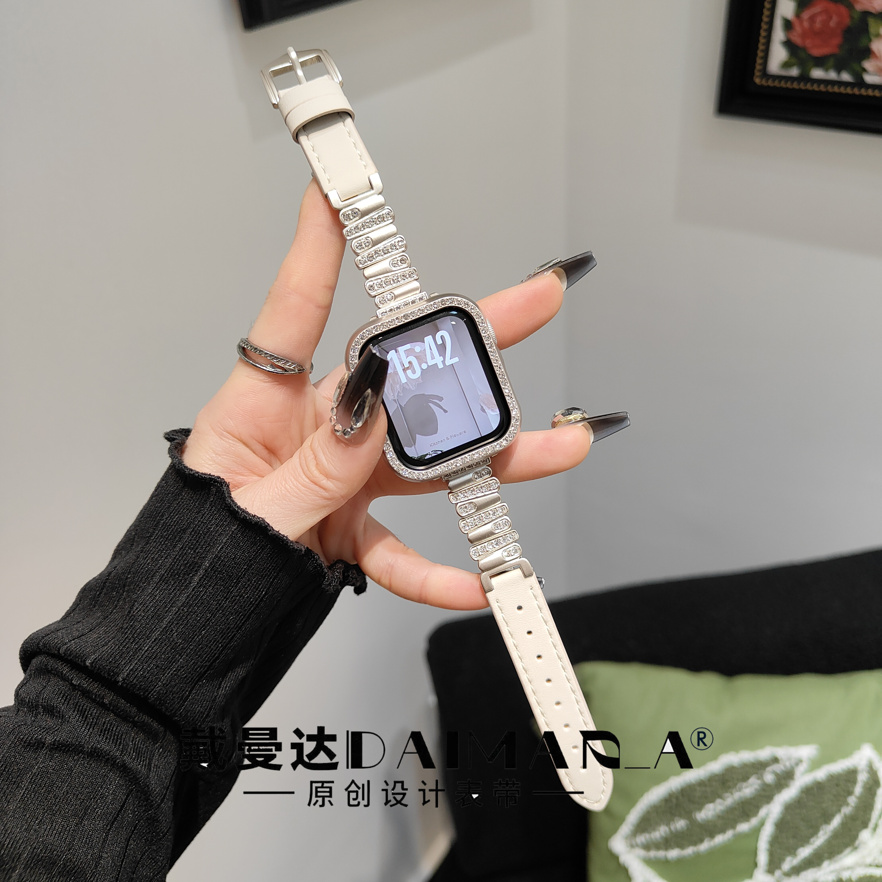 适用于iwatch全系列金属拼皮带S11个性45mm设计小众款42mm表带