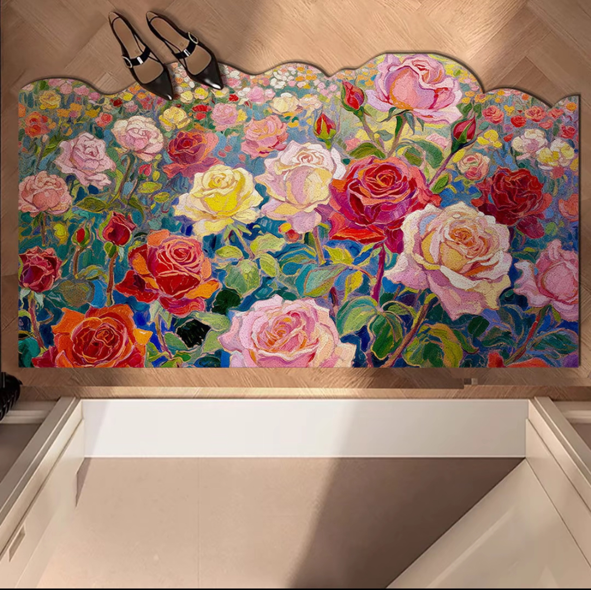 【美式油画风】50*80cm硅藻泥底家用浴室地垫台面桌面吸水吸油地垫