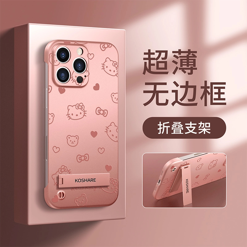 蝴蝶结kt猫夏季新品适用苹果华为vivo小米oppo无边框手机壳女防摔