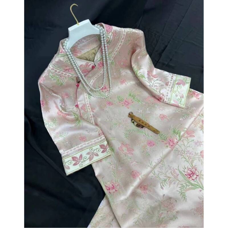 《翠香》夏季新款新中式国风重工气质复古连衣裙2024B1366-璇子