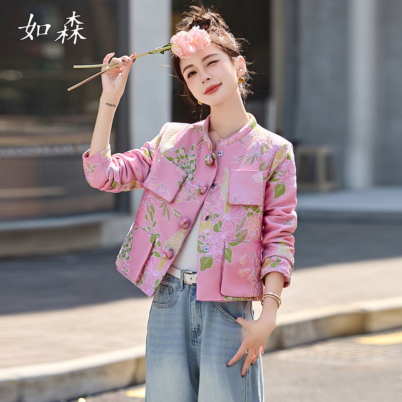 新中式国风短款外套女2025春季新款轻奢高级感小香风爆款唐装上衣