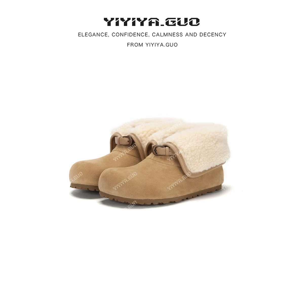 yiyiya.Guo艺艺吖新款纯色时尚百搭雪地靴010202SS52