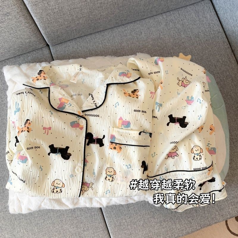 套装大码春秋薄款加肥加大秋季可爱女生睡衣女款爆款2025睡衣秋冬