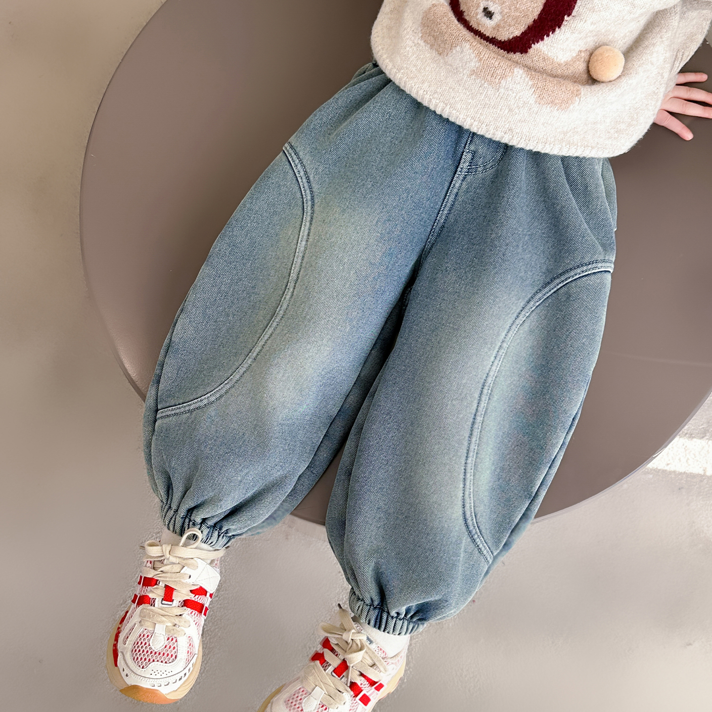 女童加绒裤子儿童韩版洋气加厚休闲裤小女孩宝宝冬装2025新款休闲