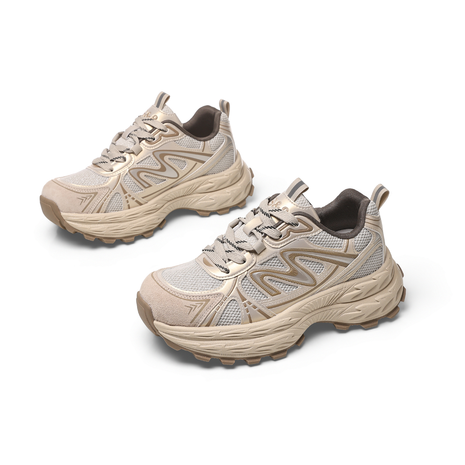 门店79&9！小行星老爹鞋」头层猪皮超轻厚底增高运动休闲鞋C25452