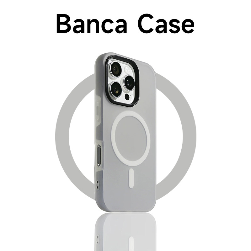 BANCA肤感磁吸果冻壳适用苹果16/15/13promax手机壳华为P70小米14