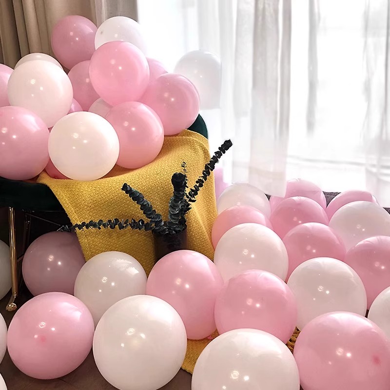 加厚浅粉色白色气球开学场景装饰求婚告白浪漫惊喜氛围布置拍照