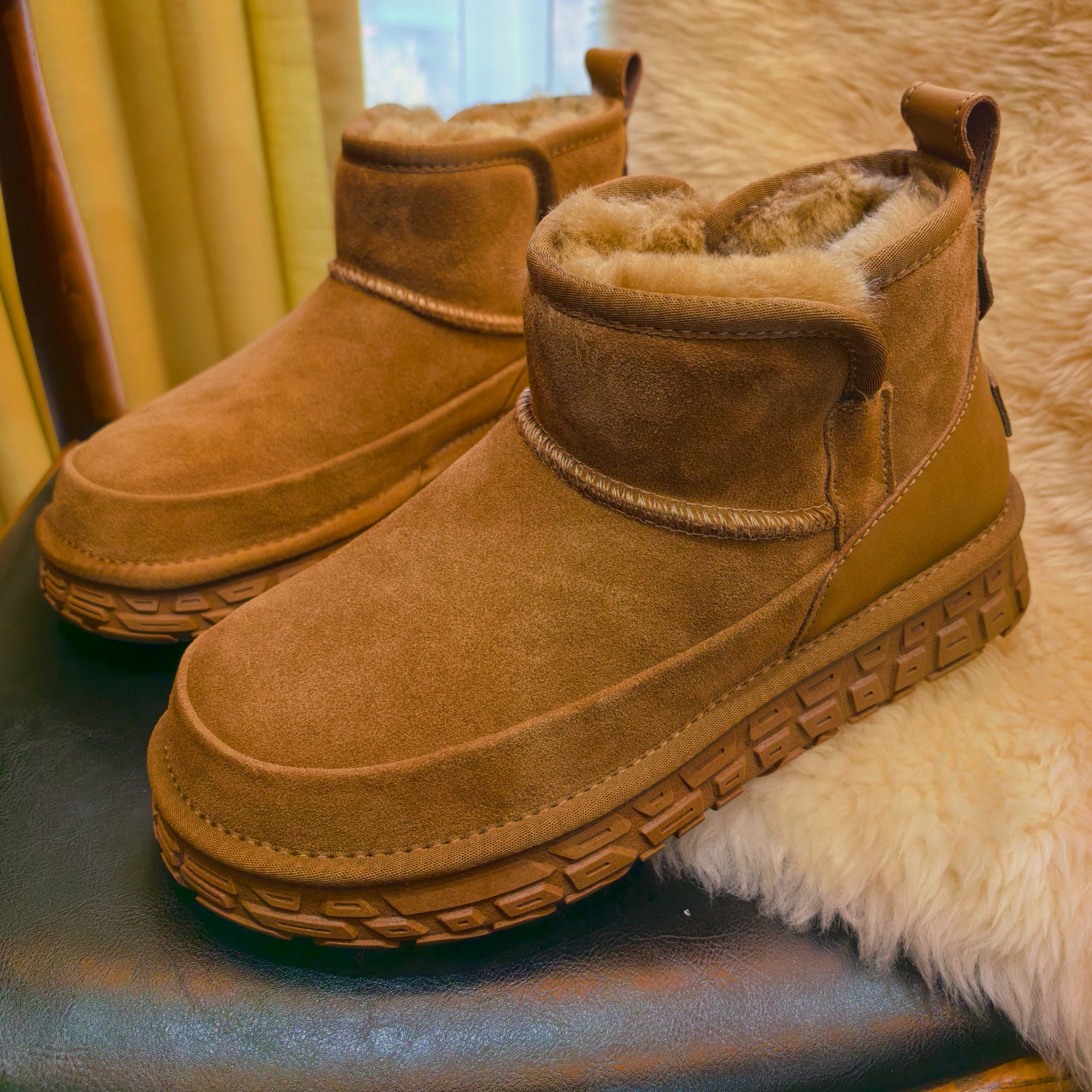 男士冬季时尚雪地靴真皮+全羊毛加厚保暖雪地靴过冬大棉鞋 ZZ2563