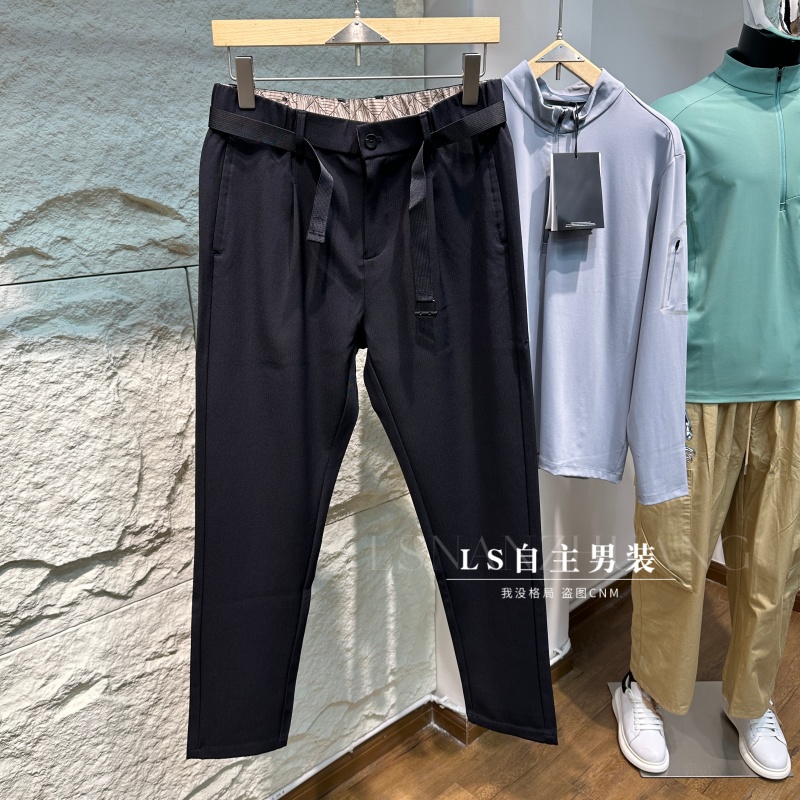 H家余单！万分推荐！春秋男士极简风直筒休闲裤商务垂顺松紧腰裤