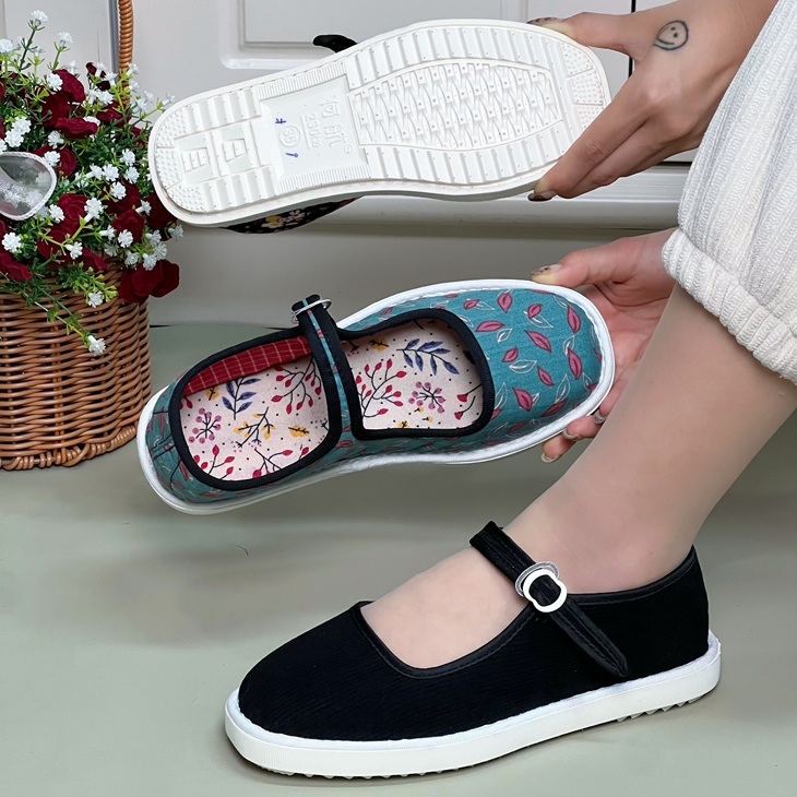 何航夏季【女士方口鞋】新款吸汗防臭软底休闲布鞋传统舒适手工布鞋