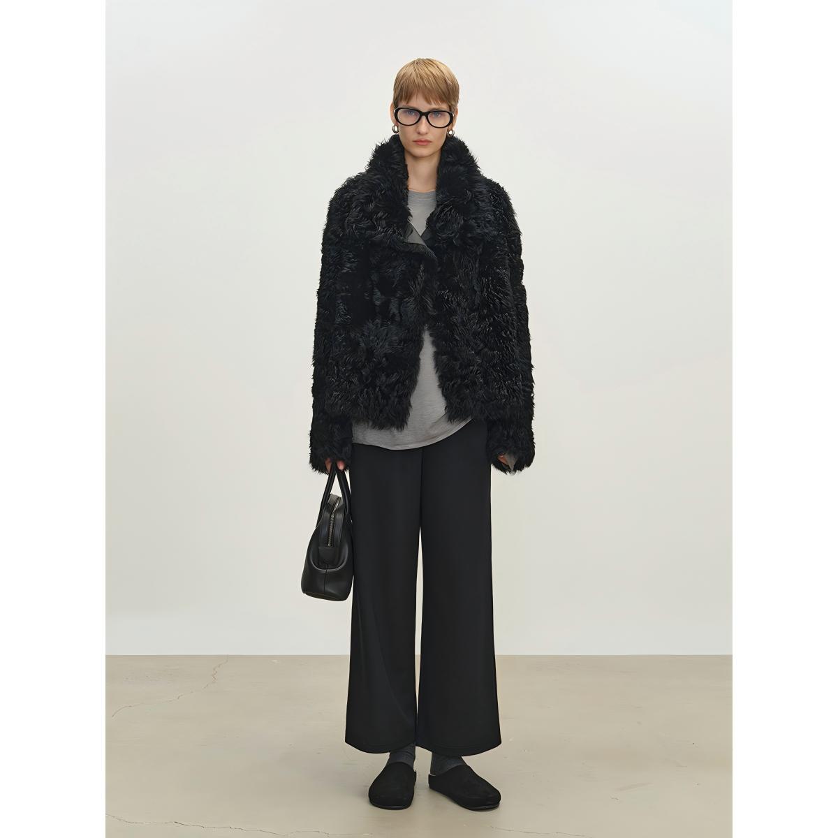 MSBEAST/野兽小姐 长岛暮歌-黑色 | 双面穿托斯卡纳卷毛皮毛一体