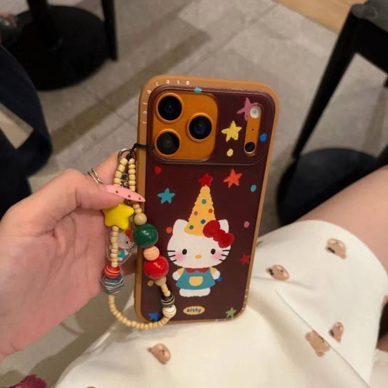 星星波点生日帽猫咪适用于iPhone17promax手机壳16少女心15可爱14