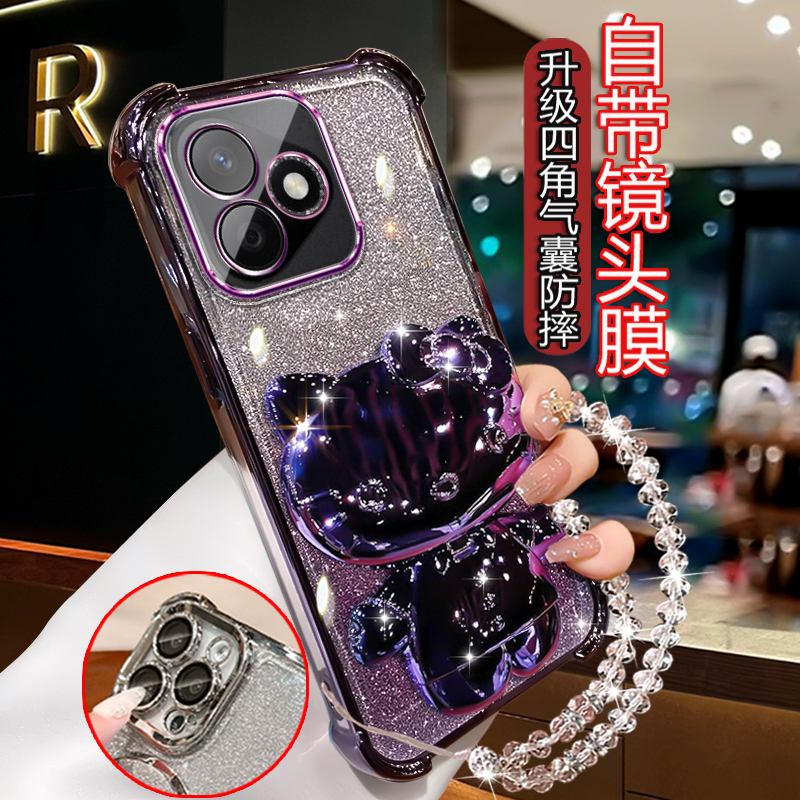 适用Hi畅享80S手机壳女潮 创意支架带镜JLG-AN00四角防摔镜头全包