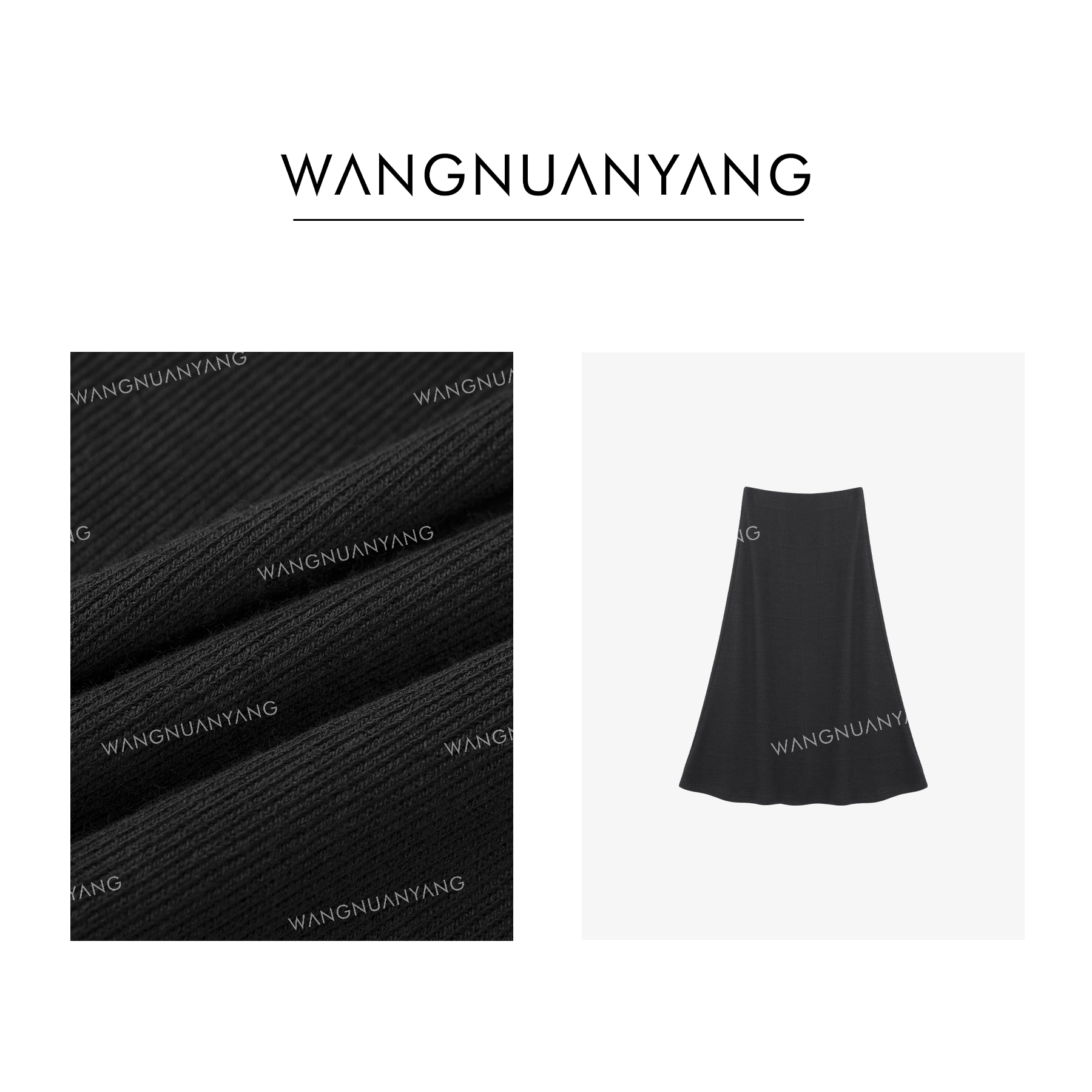 【王暖阳】至简主义|极简微A直筒百搭针织半裙