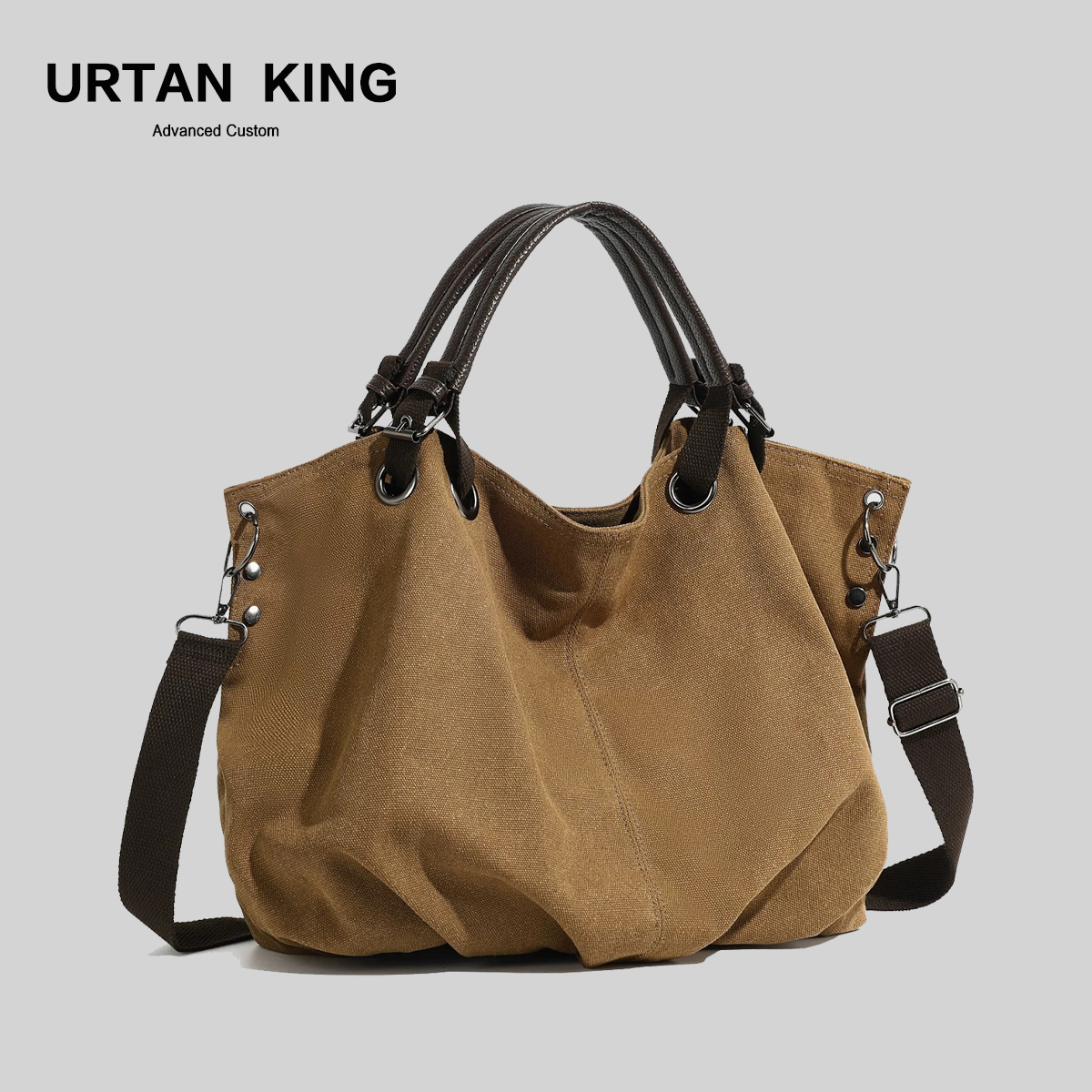 URTAN KING日系复古工装帆布包2026新款男女通勤大容量斜挎托特包