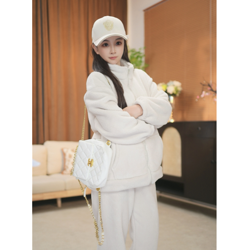 【双层特厚】睡衣女秋冬季加绒加厚长袖保暖休闲家居服套装可外穿