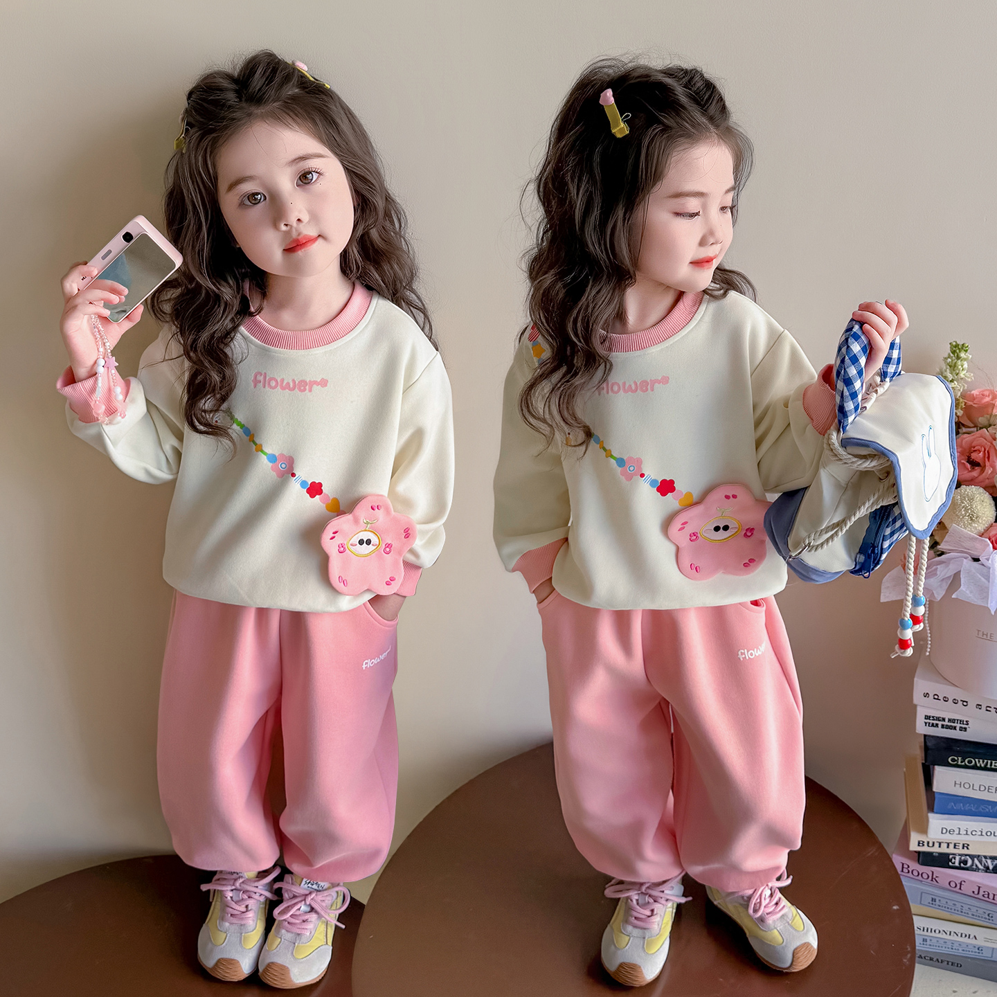 女童秋装套装2025新款4-6岁幼儿园潮款小童女宝春秋季洋气两件套