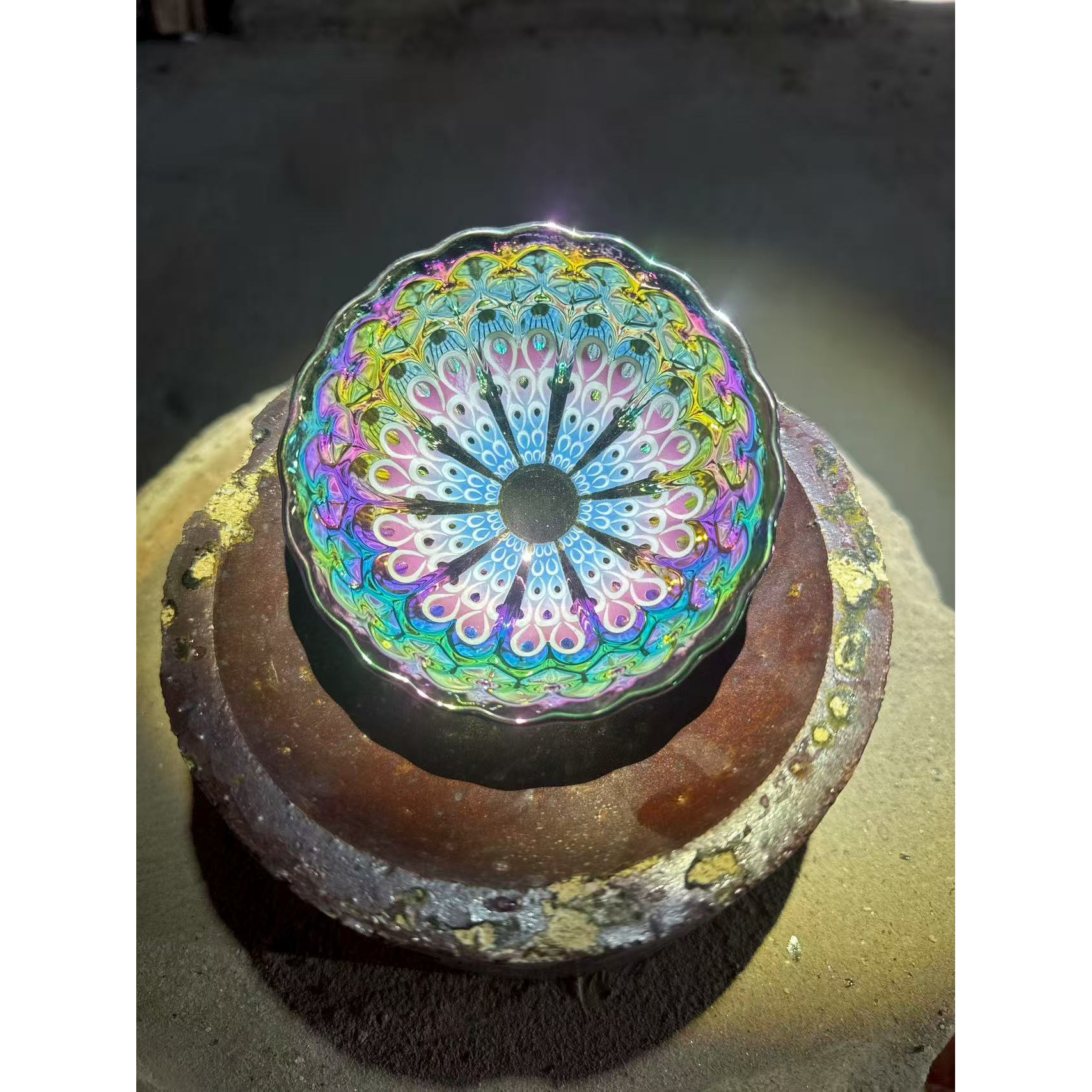 纯手工 主人杯 七彩夜光太阳花