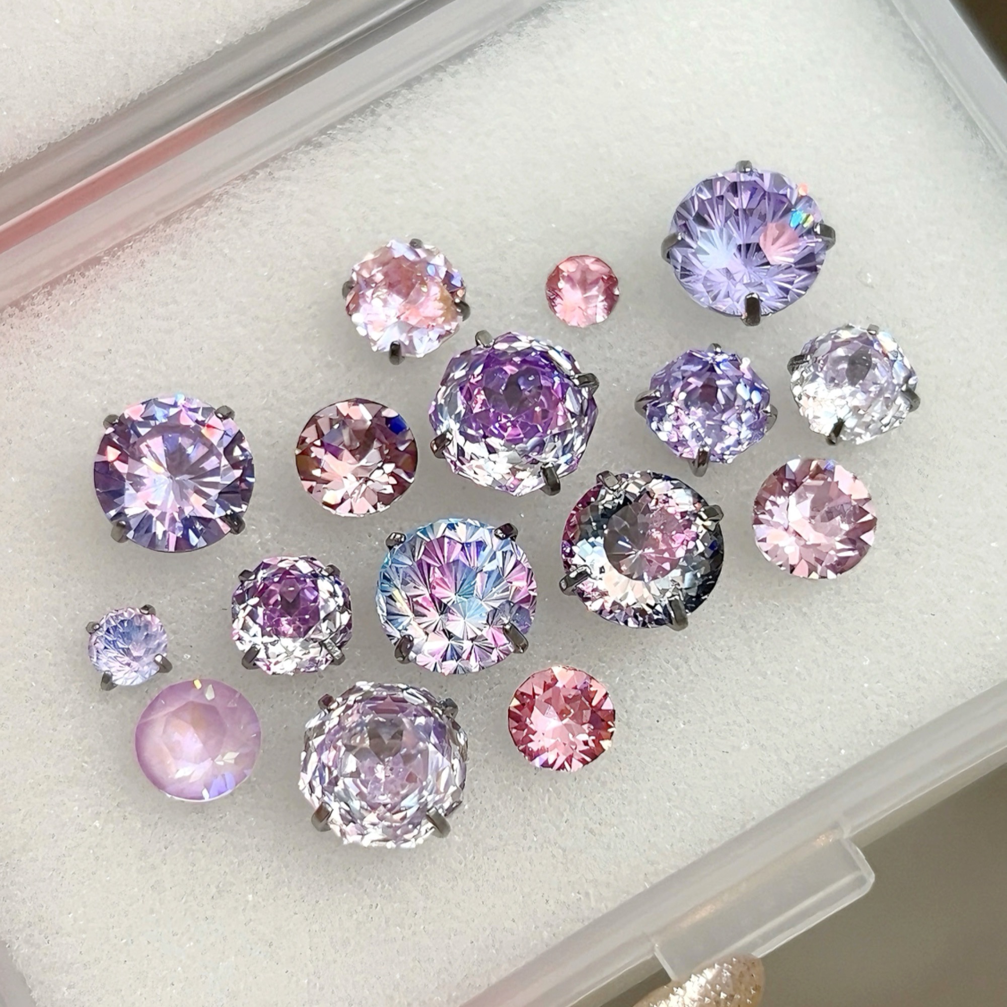 钛钢耳饰 暮色玫瑰RINGRING商店粉紫系耳骨钉钛钢养耳耳钉