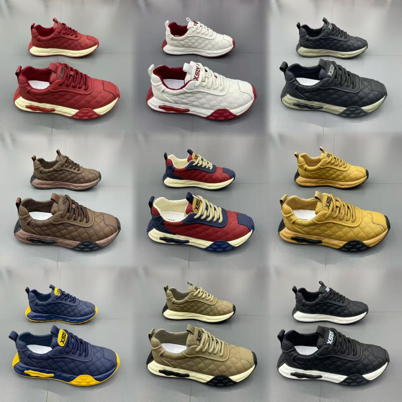 7556-33男鞋2026新款时尚休闲鞋男士运动休闲鞋厚款百搭舒适圆头