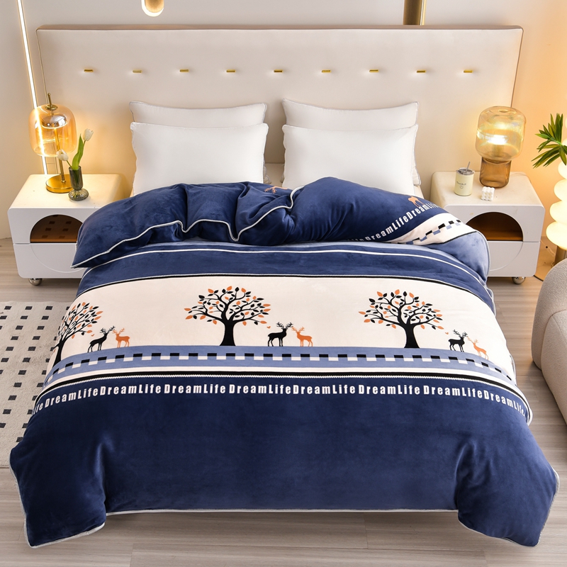 冬季加厚牛奶绒被套单件双面法兰绒被罩单双人保暖学生宿舍单被套