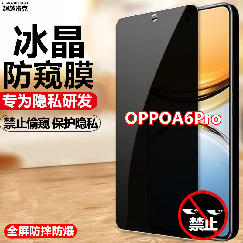 适用OPPOA6Pro防偷窥膜防摔防爆钢化膜防窥膜原装手机贴膜保护膜