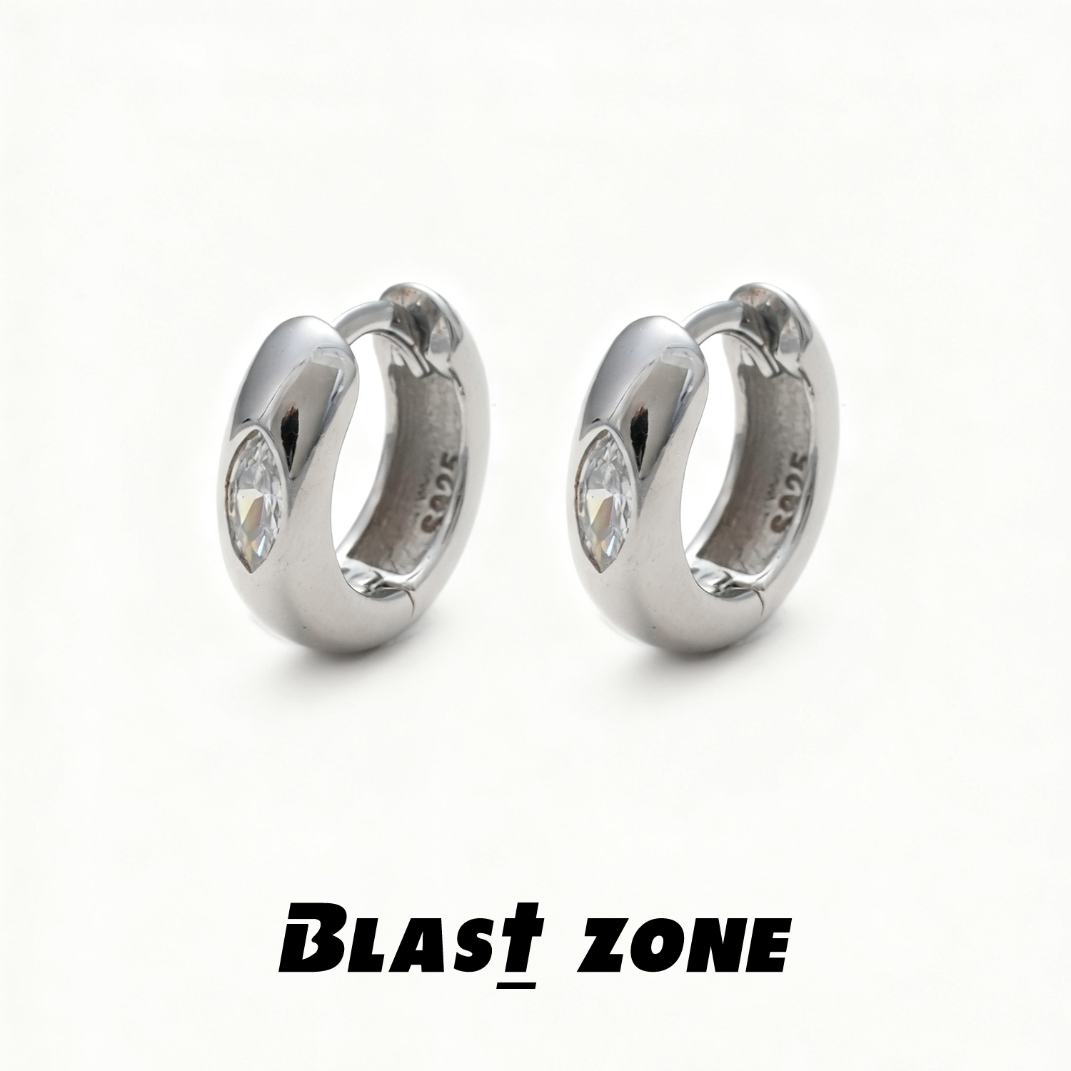 925银合成锆石耳饰 荷鲁斯之眼耳环男女通用 美式高级感耳圈耳钉