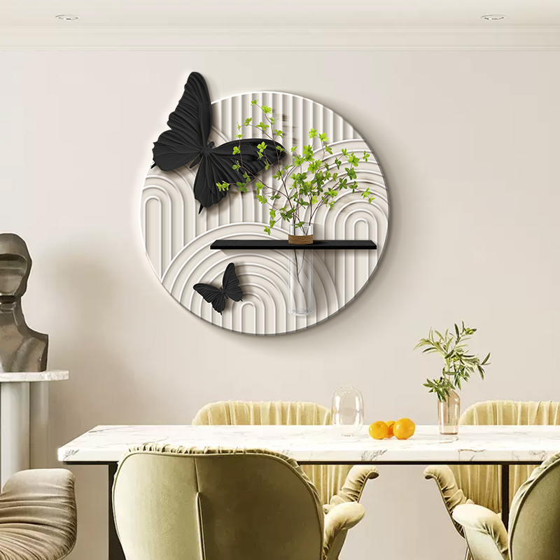 2025新款餐厅装饰画简约高级感清新抽象挂画水培绿植餐桌墙面壁画