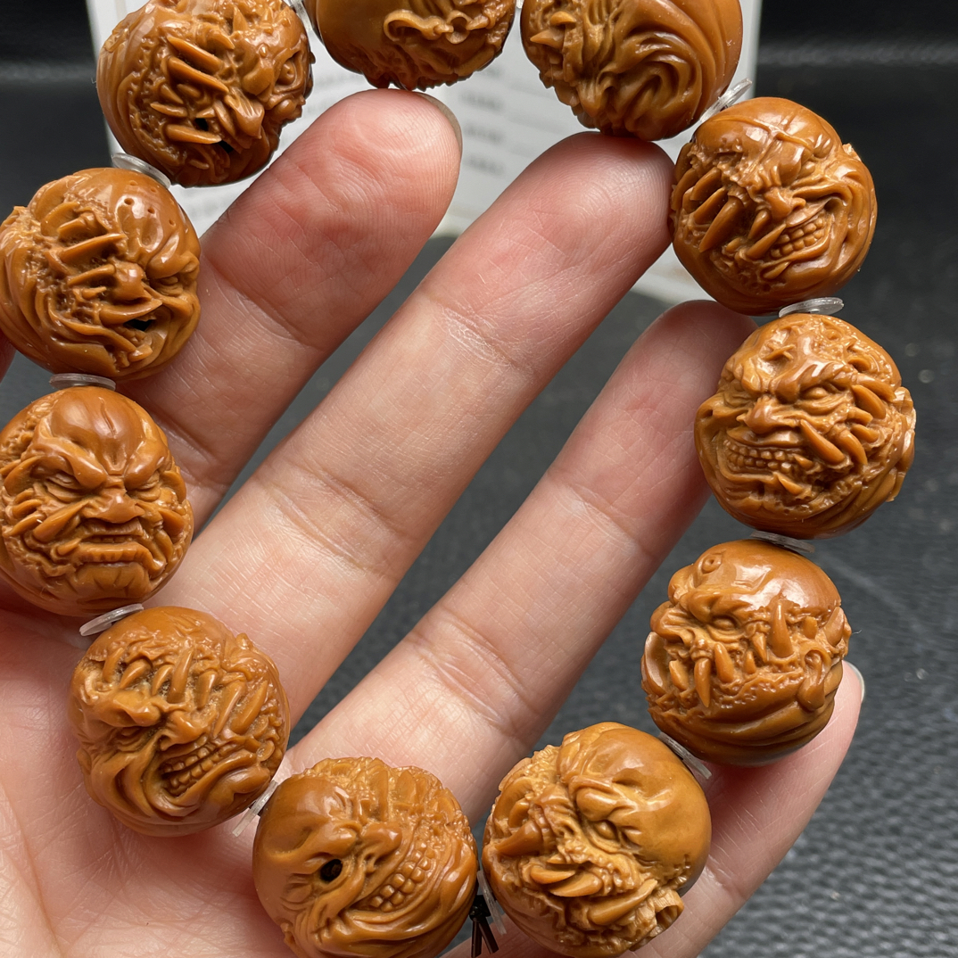 新款橄榄核铁核2.1手工吞噬恶僧手串