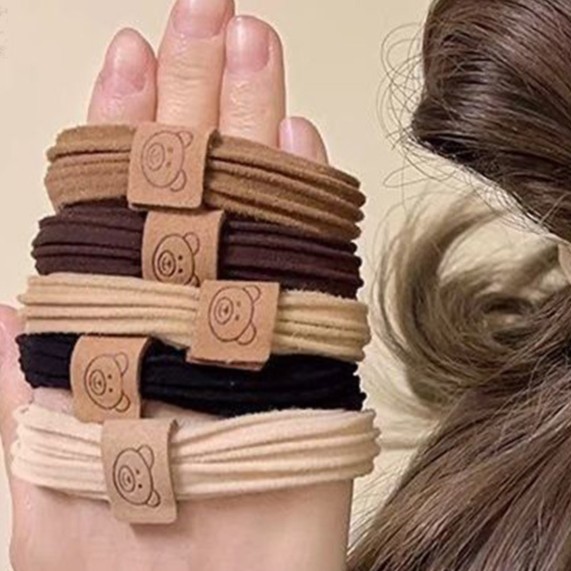 可爱小熊发圈头绳大学生高弹力扎头发皮筋高级感丸子头饰发圈