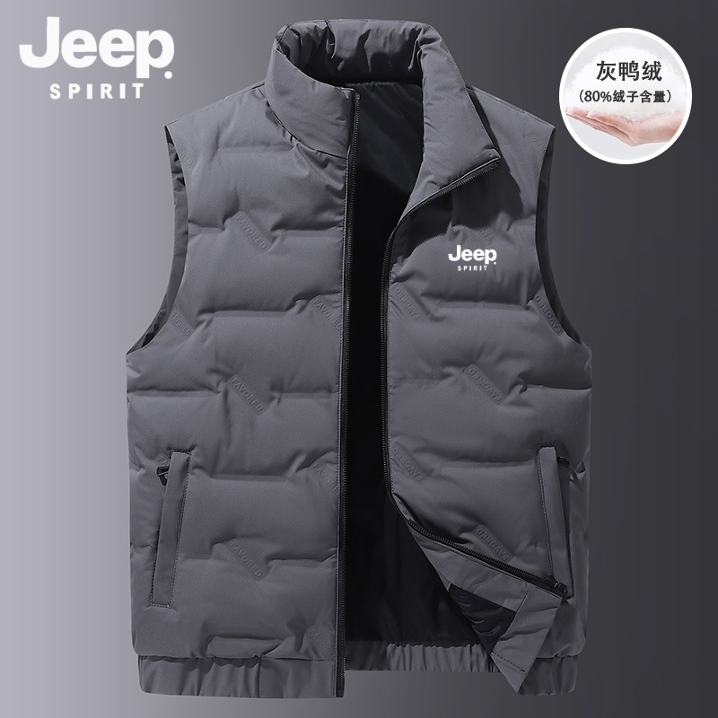 JEEP轻薄羽绒马甲男2025新款春秋坎肩外穿背心男式羽绒服无袖外套