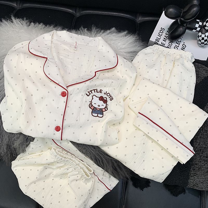 ［3件套］T夏季薄款短袖短裤长裤云朵绵家居服睡衣KK2605