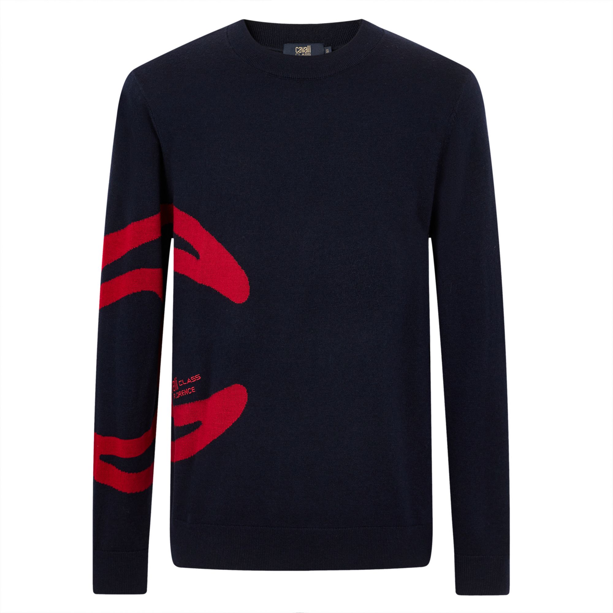 Cavalli Class 25年冬 圆领设计大C Logo男士羊毛针织衫 CFC236
