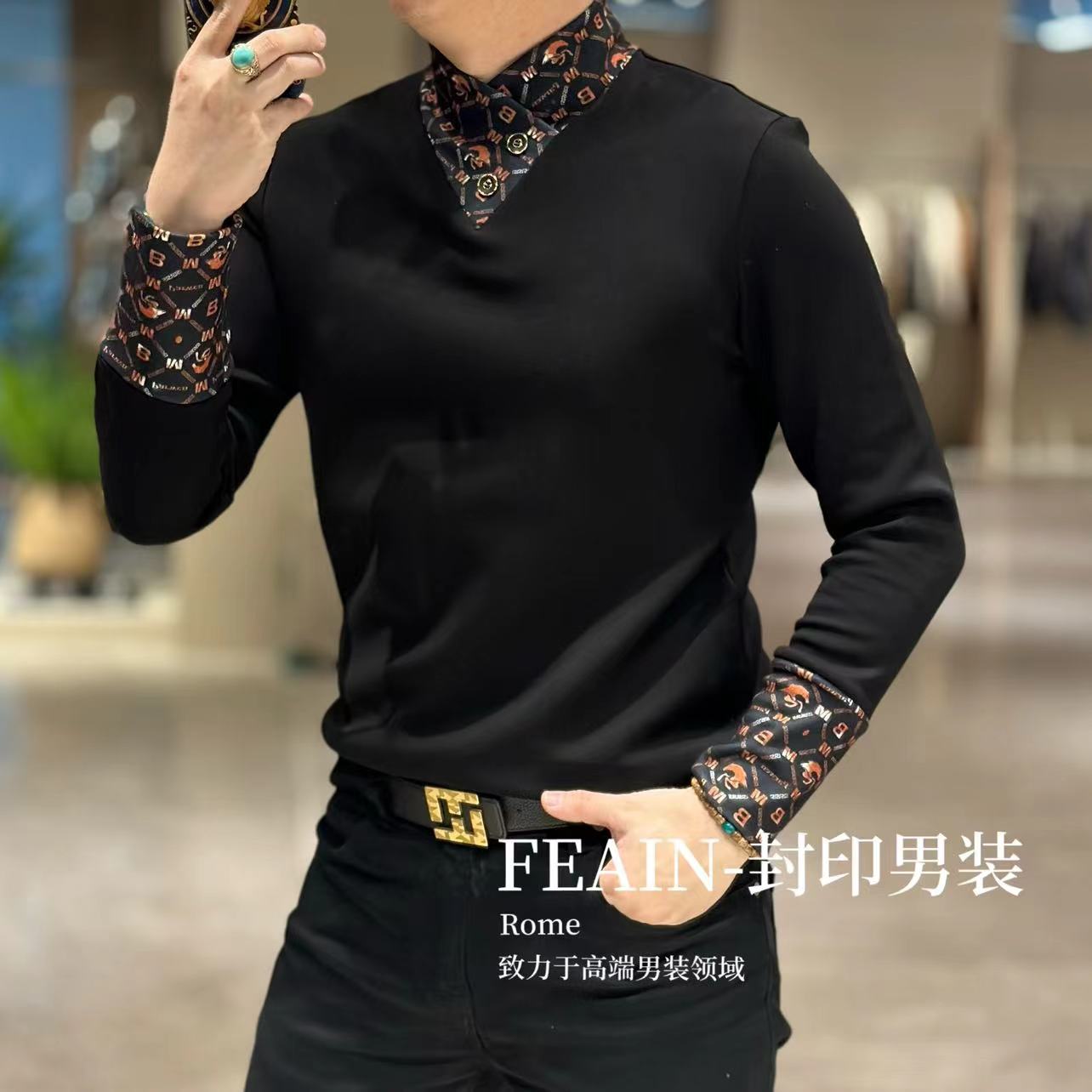 【加绒加厚】高端定制立体修身裁剪交叉领双扣加绒加厚卫衣3333