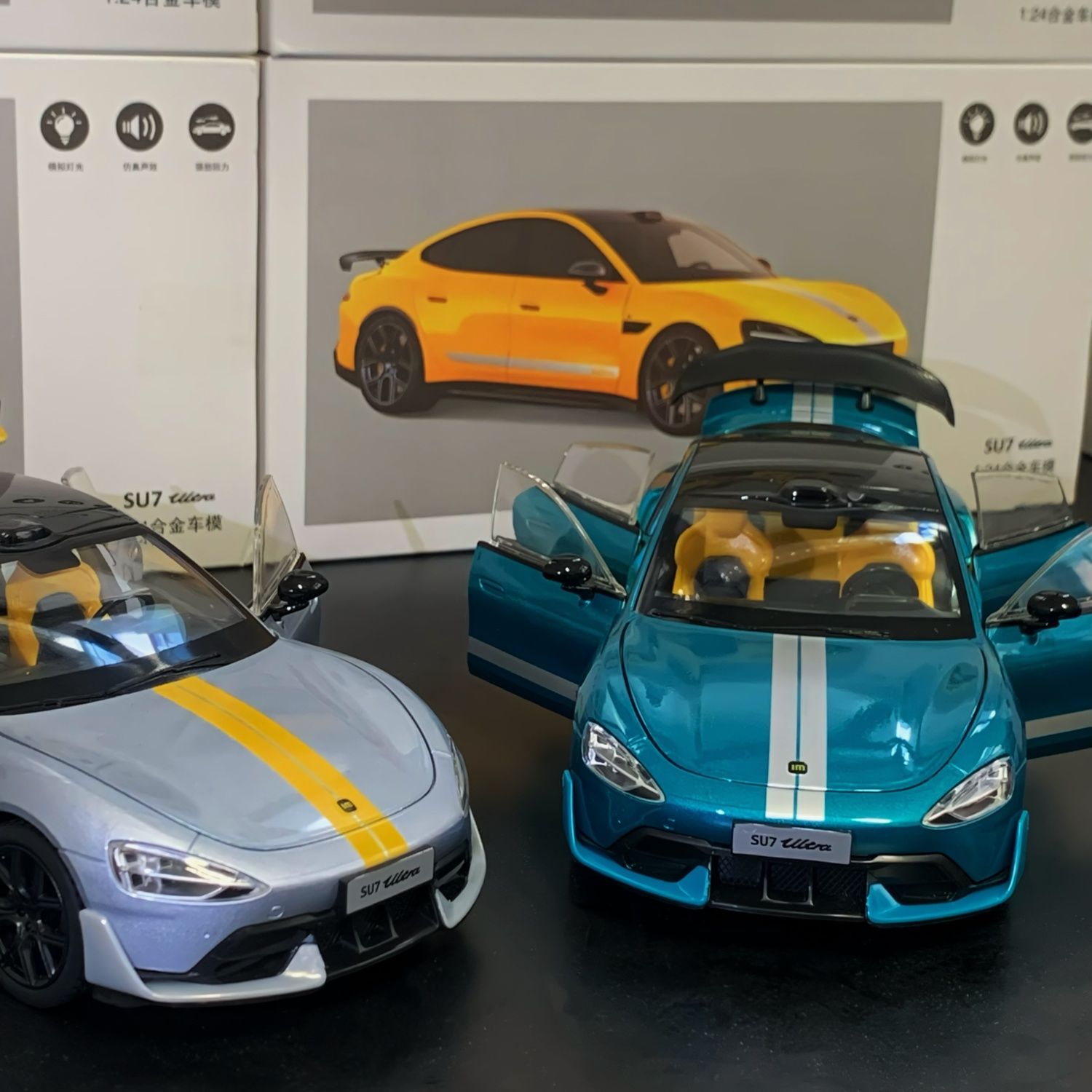 国产su7仿真合金车模玩具车摆件合金玩具车模汽车模型