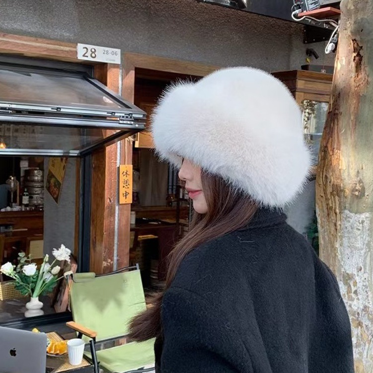 冬季加绒蒙古帽子保暖蓬松加厚韩系仿水貂毛女士防风时尚贝雷帽子
