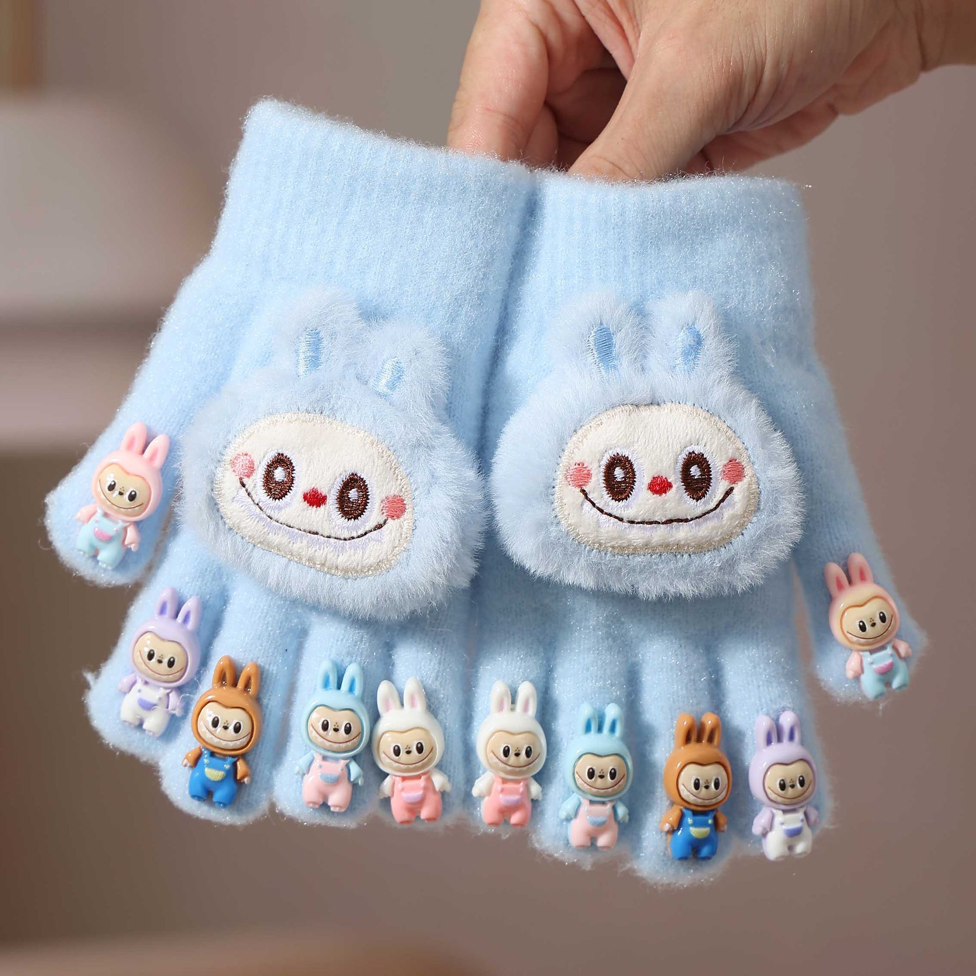 儿童户外手套新款卡通可爱五指套冬季男女童防寒保暖宝宝手指套