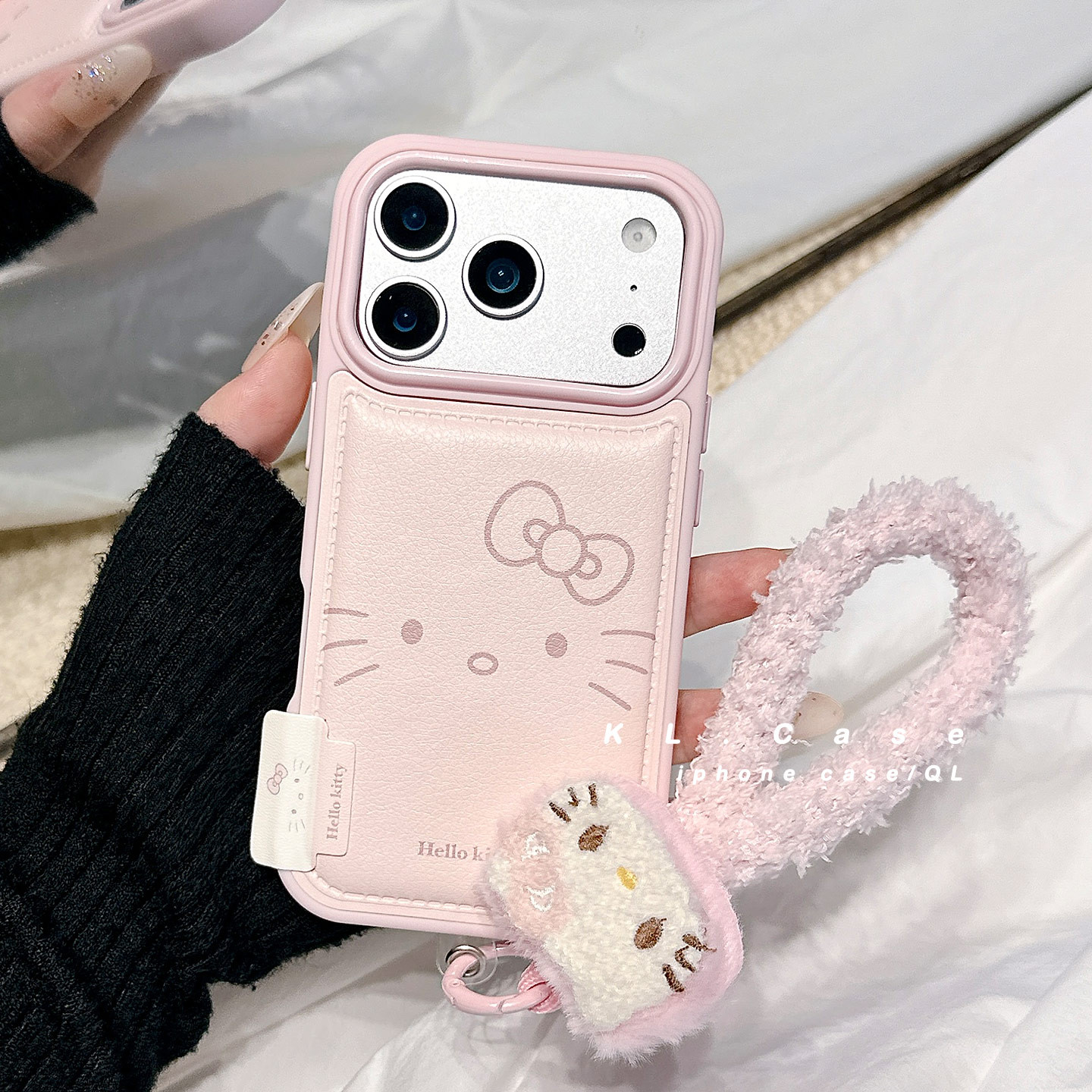 粉色KT猫适用苹果17promax手机壳iphone16保护套15plus女新款秋冬