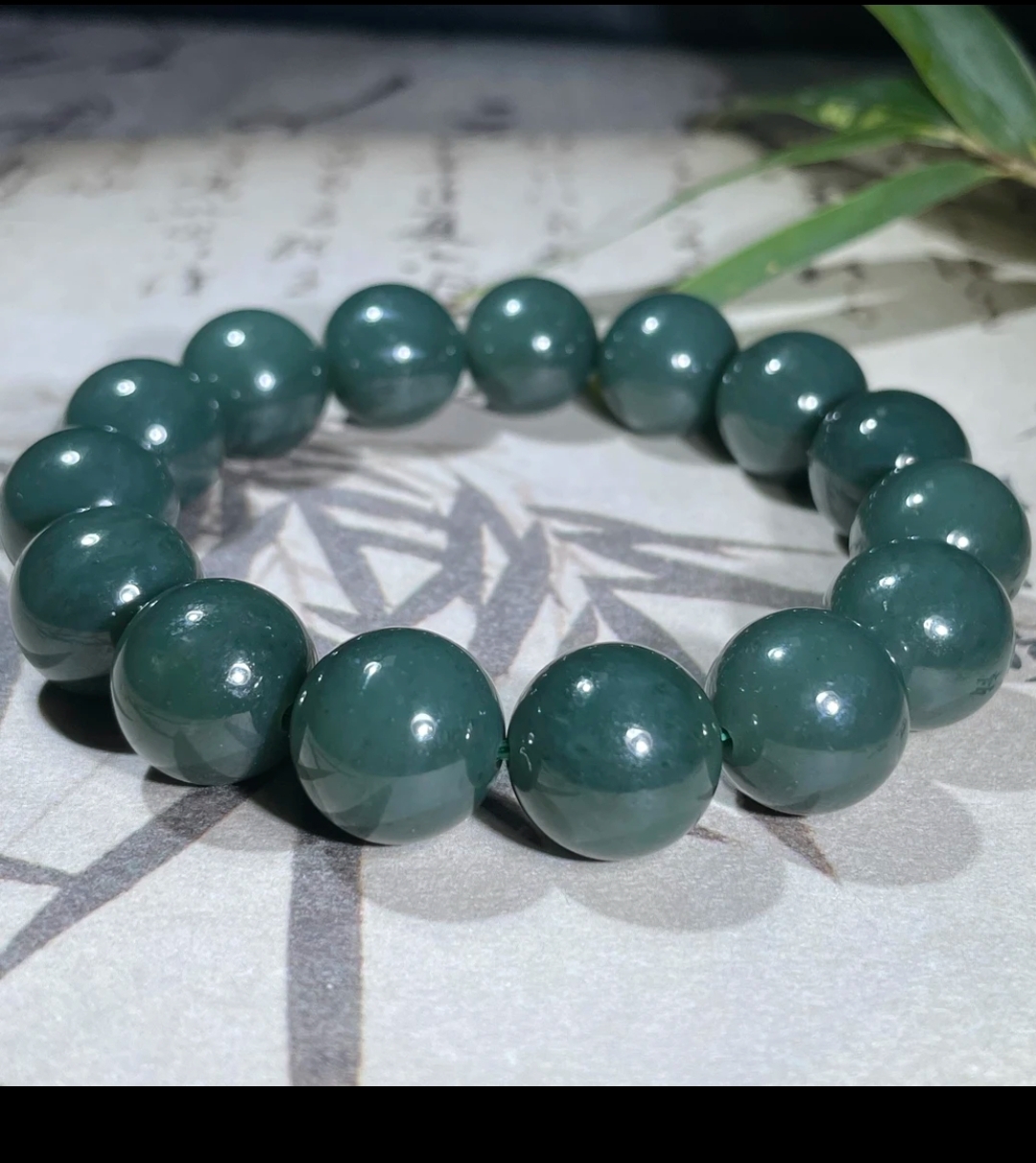 正宗和田玉新疆且末蓝卡16手串带微糖色14颗珠子