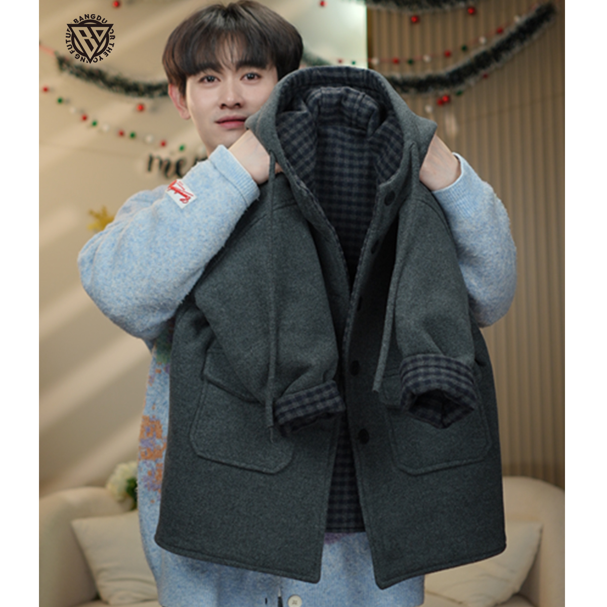 【小猪同学】棒嘟优优冬季中长款男女童加厚毛呢外套两面穿大衣155