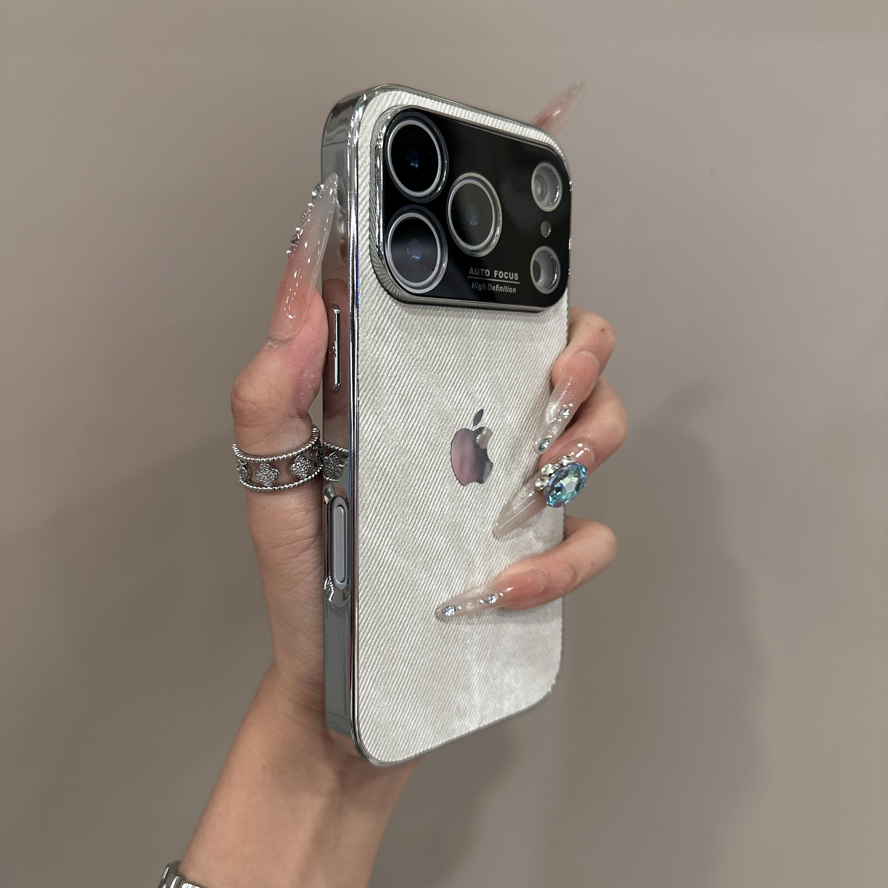 适用苹果17带镜头膜大视窗手机壳iPhone16promax牛仔15全包14电镀