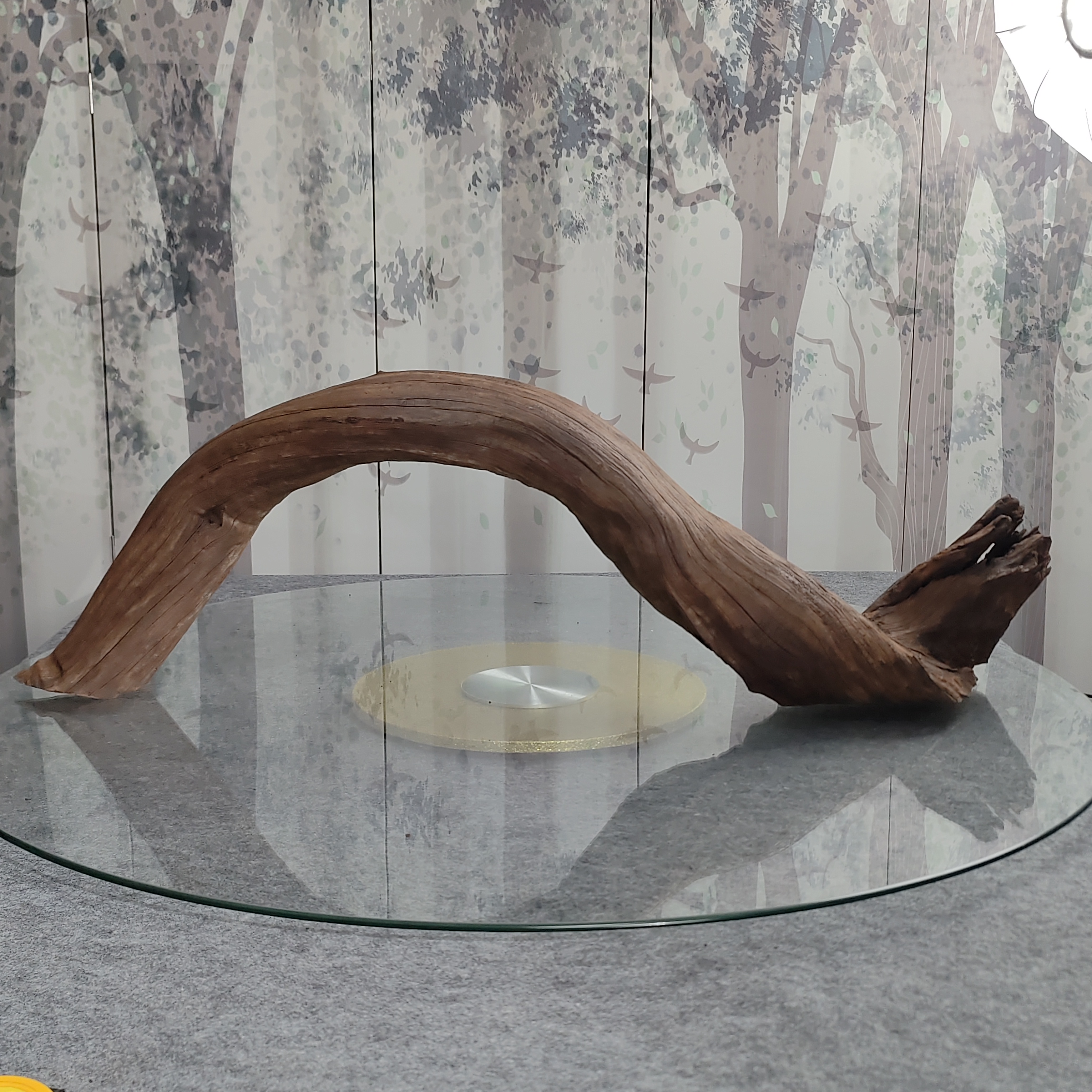 112*22*35碳化爆裂大飘枝拱桥一木成景云南造景沉木紫柚木溪流缸