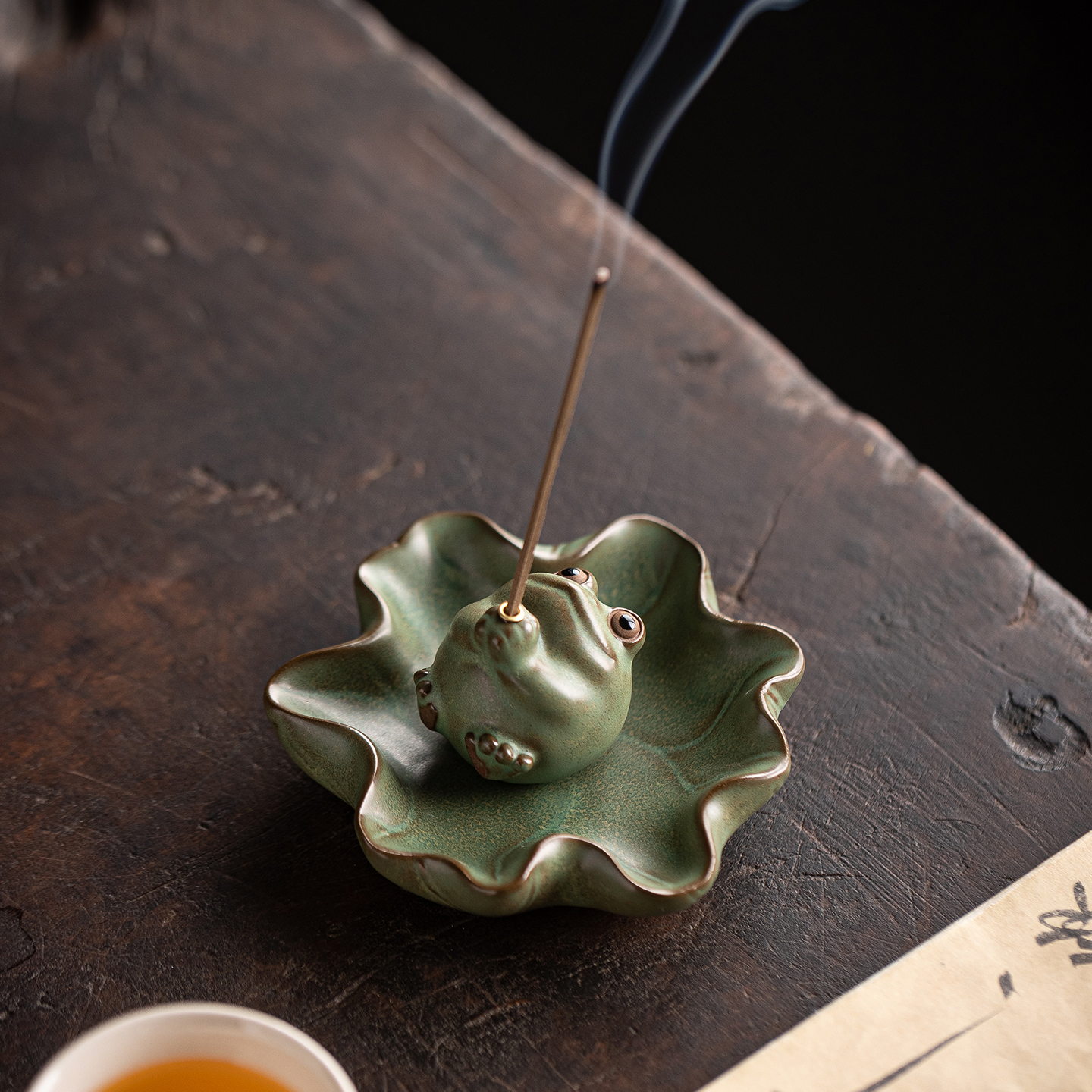 个性紫砂青蛙线香插熏香座香炉香托新中式禅意简约不落灰家用摆件