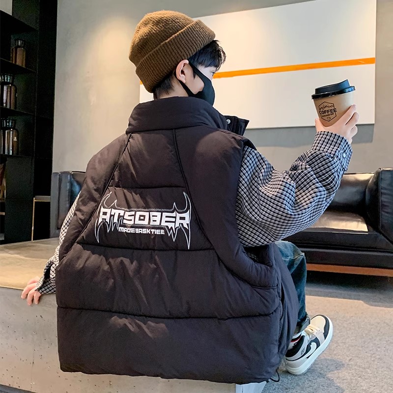 儿童装男童马甲秋冬款2025新款背心加厚男孩大童羽绒棉外穿冬季潮