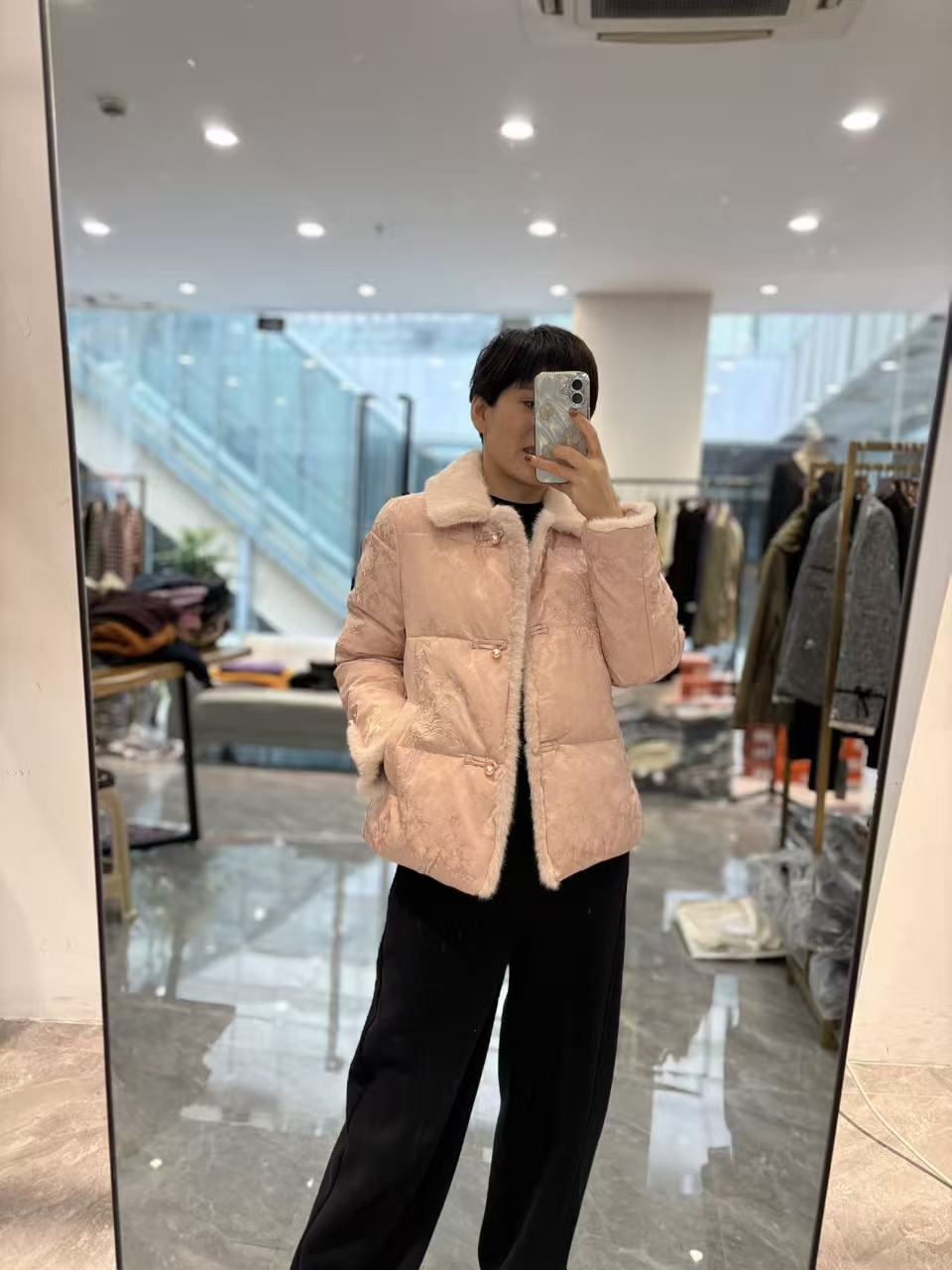 【丽姐家】冬季新品新中式重工锦缎提花刺绣棉衣37