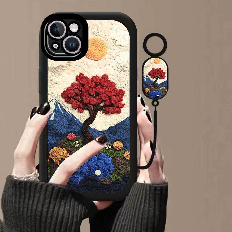 山川玫瑰适用苹果15Plus手机壳iPhone15Plus百搭磨砂新款防摔全